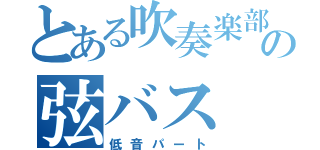 とある吹奏楽部の弦バス（低音パート）