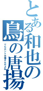 とある和也の鳥の唐揚げ（でもホントは掘さんだよね）