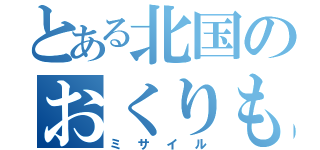 とある北国のおくりもの（ミサイル）