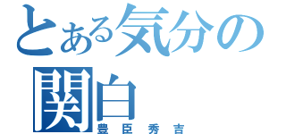 とある気分の関白（豊臣秀吉）