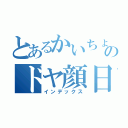 とあるかいちょーのドヤ顔日記。（インデックス）