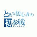 とある初心者の初参戦（インデックス）