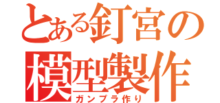 とある釘宮の模型製作（ガンプラ作り）