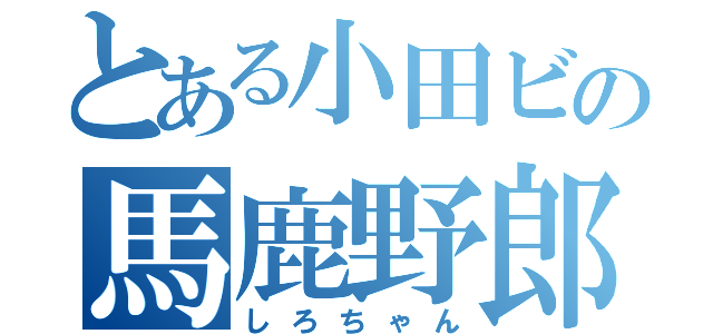 とある小田ビの馬鹿野郎（しろちゃん）