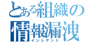 とある組織の情報漏洩（インシデント）