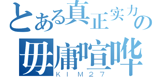 とある真正实力の毋庸喧哗（ＫＩＭ２７）