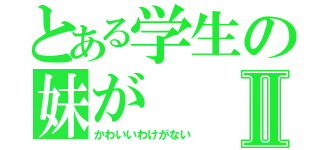 とある学生の妹がⅡ（かわいいわけがない）