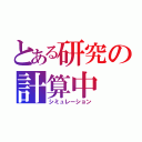 とある研究の計算中（シミュレーション）