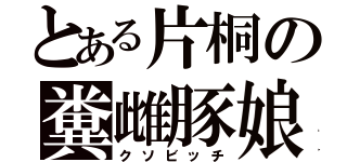 とある片桐の糞雌豚娘（クソビッチ）