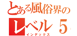 とある風俗界のレベル５（インデックス）