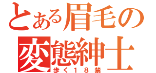 とある眉毛の変態紳士（歩く１８禁）