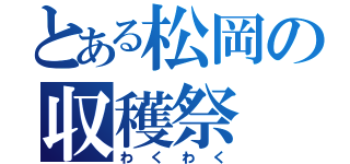 とある松岡の収穫祭（わくわく）