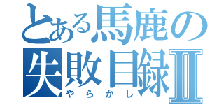 とある馬鹿の失敗目録Ⅱ（やらかし）