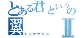 とある君という名の翼Ⅱ（インデックス）