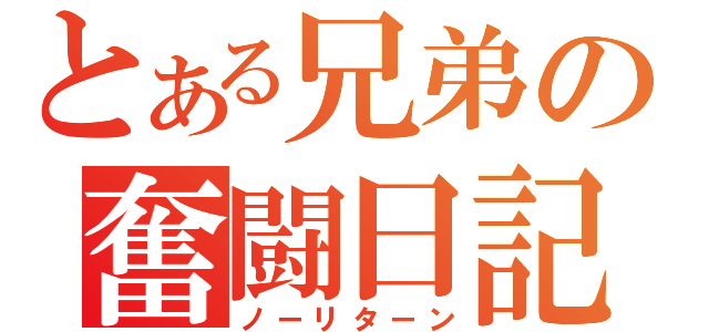 とある兄弟の奮闘日記（ノーリターン）