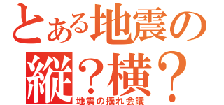 とある地震の縦？横？（地震の揺れ会議）