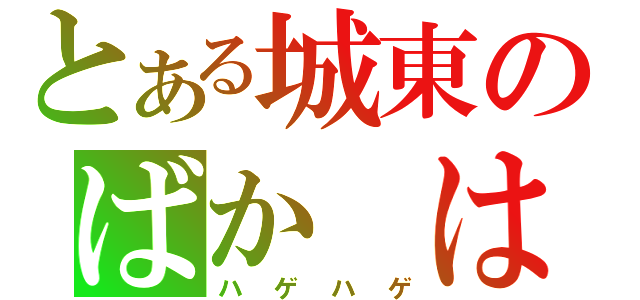 とある城東のばか　はげ（ハゲハゲ）