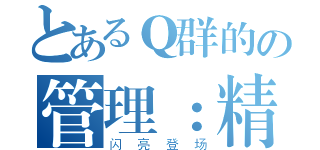 とあるＱ群的の管理：精灵（闪亮登场）