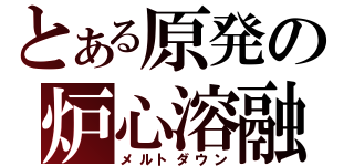 とある原発の炉心溶融（メルトダウン）