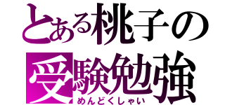 とある桃子の受験勉強（めんどくしゃい）