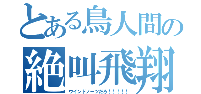 とある鳥人間の絶叫飛翔（ウインドノーツだろ！！！！！）