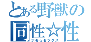 とある野獣の同性☆性交（ホモ☆セックス）