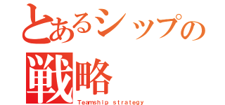 とあるシップの戦略（Ｔｅａｍｓｈｉｐ ｓｔｒａｔｅｇｙ）