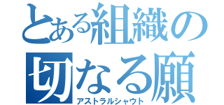 とある組織の切なる願い（アストラルシャウト）