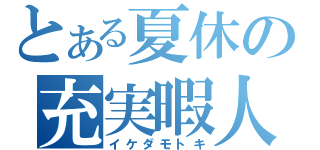 とある夏休の充実暇人（イケダモトキ）