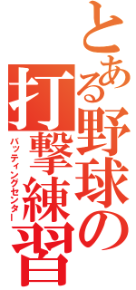 とある野球の打撃練習（バッティングセンター）