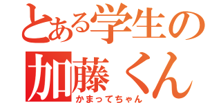 とある学生の加藤くん（かまってちゃん）