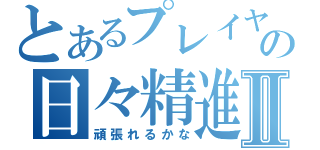 とあるプレイヤーの日々精進Ⅱ（頑張れるかな）