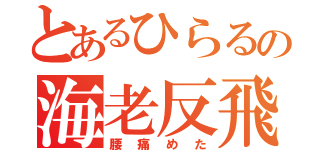 とあるひらるの海老反飛（腰痛めた）