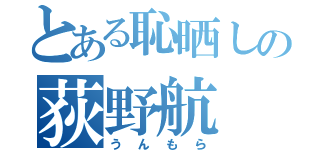 とある恥晒しの荻野航（うんもら）