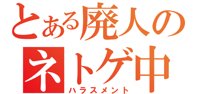 とある廃人のネトゲ中毒（ハラスメント）