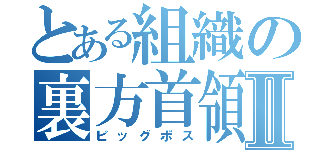 とある組織の裏方首領Ⅱ（ビッグボス）