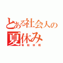 とある社会人の夏休み（有給休暇）