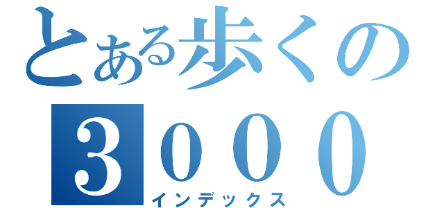 とある歩くの３０００食（インデックス）