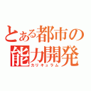 とある都市の能力開発（カリキュラム）