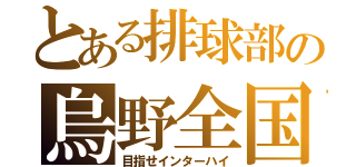 とある排球部の烏野全国（目指せインターハイ）