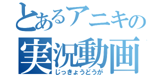 とあるアニキの実況動画（じっきょうどうが）