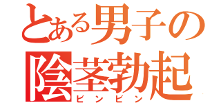 とある男子の陰茎勃起（ビンビン）