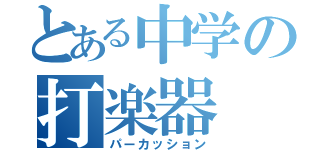 とある中学の打楽器（パーカッション）