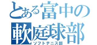 とある富中の軟庭球部（ソフトテニス部）