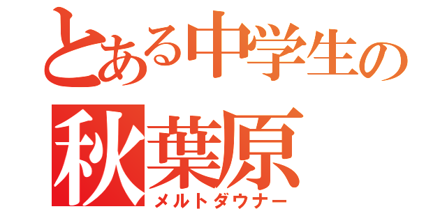 とある中学生の秋葉原（メルトダウナー）