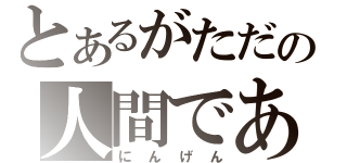 とあるがただの人間である（にんげん）