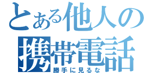 とある他人の携帯電話（勝手に見るな）