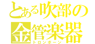 とある吹部の金管楽器（トロンボーン）