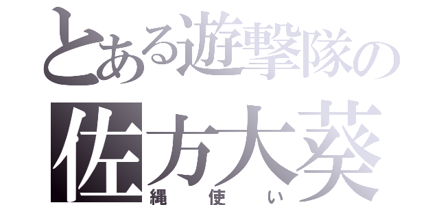 とある遊撃隊の佐方大葵（縄使い）