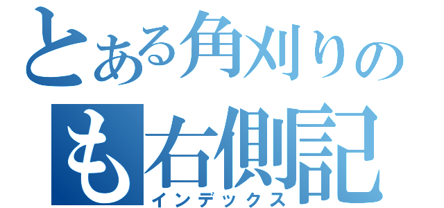 とある角刈りのも右側記録（インデックス）